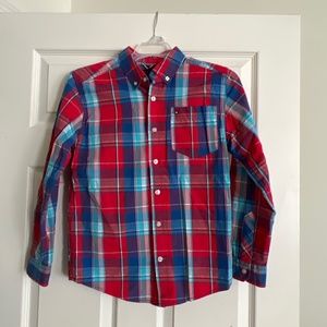 Boys Button Down Plaid Shirt